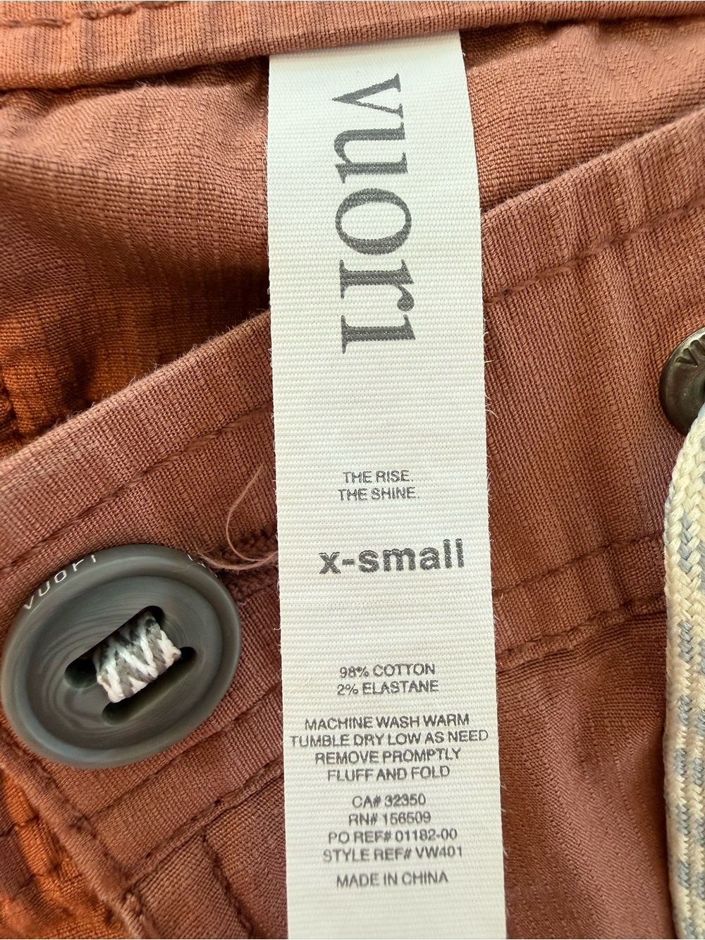 Vuori Ripstop Pants Dusty Rose Drawstring Cargo Jogger XS - Picture 2 of 6